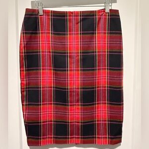 Trina Turk colorful tartan plaid pencil skirt size 4